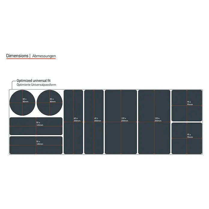 Luxshield Lackschutzfolie für Busse - 5 -tlg. - Produktabmessungen: Optimierte Universalpassform mit verschiedenen Größen für eine vielseitige Anwendung.