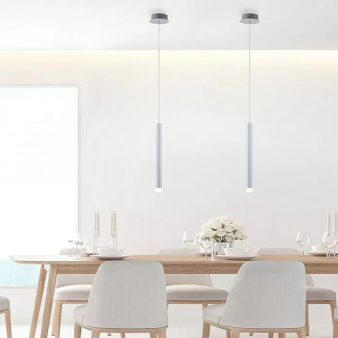 LED-Pendelleuchte Bruno - 6 W, L x B x H: 12 x 12 x 60 cm, Aluminium, Warmweiß, 1 Stk. - Stimmungsaufnahme