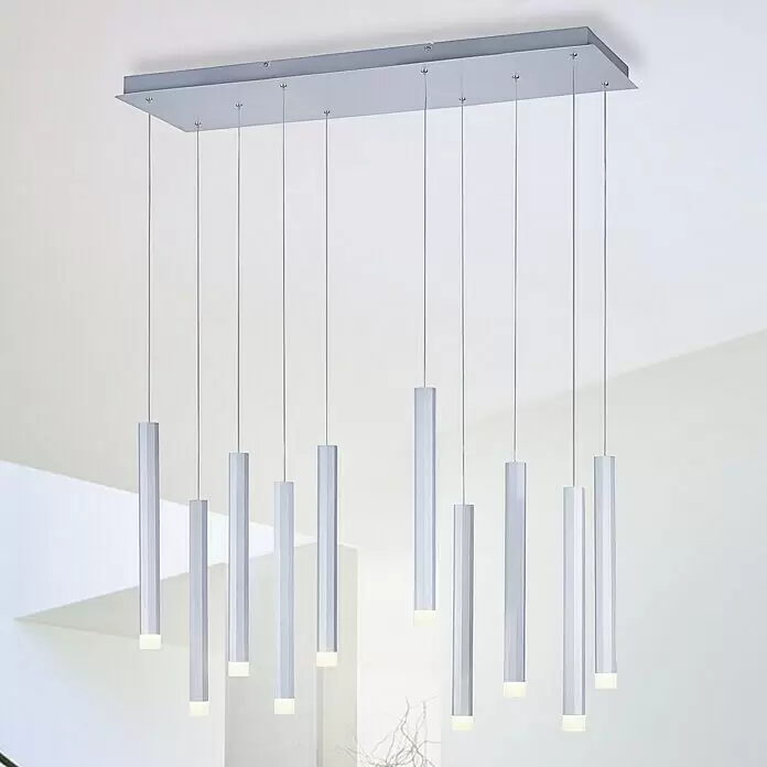 LED-Pendelleuchte Bruno - 52 W, L x B x H: 89 x 30 x 60 cm, Aluminium, Warmweiß, 10 Stk. - Bildausschnitt