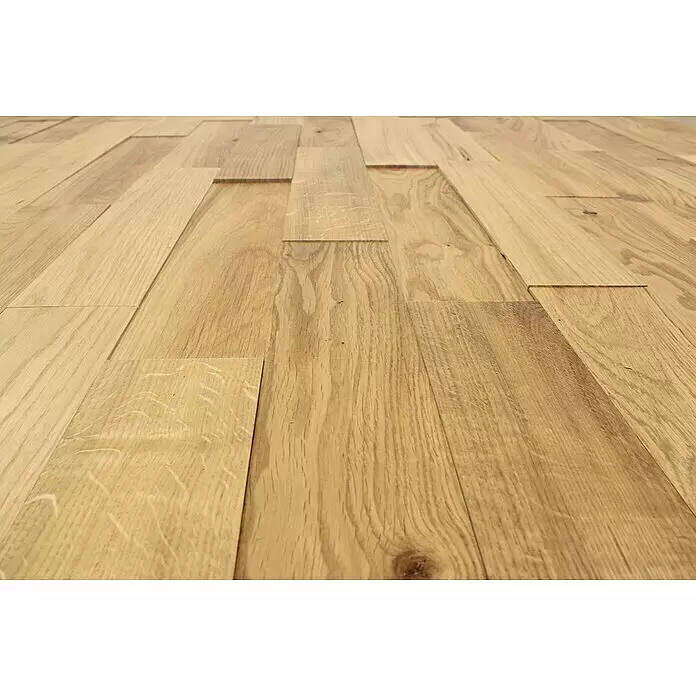 Wodewa Holzriemchen 400 Eiche rustikal - 400 x 80 mm, Stärke: 2 mm - 6 mm, UV-geölt, Selbsklebend - Detailaufnahme