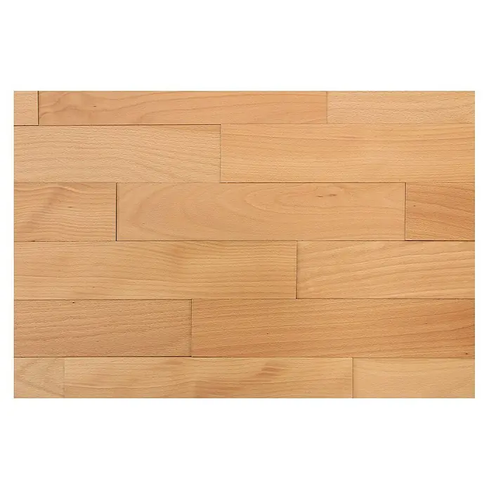 Wodewa Holzriemchen 400 Buche Select - 400 x 80 mm, Stärke: 2 mm - 6 mm, 32 Stk., 1 m², Selbsklebend - Helles Buchenparkett mit warmen Farbtönen und natürlicher Holzmaserung, ideal für einladende Innenräume.