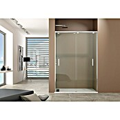 GME Mampara de ducha frontal Bypass (140 x 190 cm, Anodizado, Espesor de vidrio: 6 mm, Plata brillo) | BAUHAUS