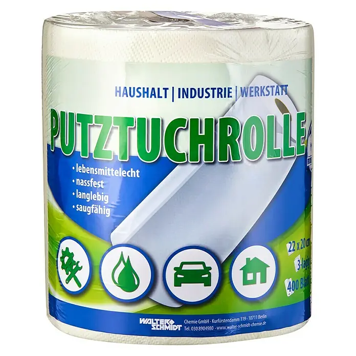 Putztuchrolle, Format: 22 x 20 cm, weiß