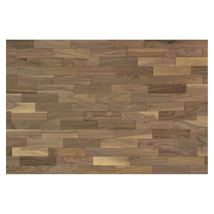 Wodewa Echtholzriemchen 200 Nussbaum (100 Stk., L x B: 200 x 50 mm, 2 mm - 6 mm, Max. Anwendungsfläche: 1 m², Strukturiert unbehandelt) | BAUHAUS