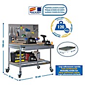 Simonrack Simonwork Banco de trabajo BT2 Box Mobile (L x An: 61 x 91 cm, Altura de trabajo: 152 cm, Carga soportada: 120 kg, Galvanizado) | BAUHAUS