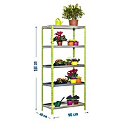 Simonrack Simongarden Estantería metálica Click (Al x An x Pr: 180 x 90 x 30 cm, Número de baldas: 5 ud., Inserción, Verde/Galvanizado) | BAUHAUS