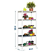 Simonrack Simongarden Estantería metálica Click (Al x An x Pr: 180 x 90 x 30 cm, Capacidad de carga: 900 kg, Número de baldas: 5 ud., Inserción, Blanco/Galvanizado) | BAUHAUS