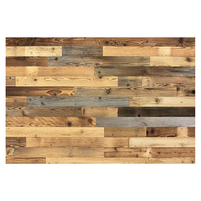 Wodewa Holzriemchen 1000 Original Altholz - 1.000 x 100 mm, 10 Stk., Stärke: 6 mm - 8 mm - Ein faszinierendes Wandpaneel aus recyceltem Altholz, das rustikalen Charme und natürliche Schönheit in jeden Raum bringt. Die warmen Farbtöne und Maserungen sind einzigartig.