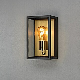 Konstsmide Außenwandleuchte Carpi (60 W, 13,5 x 18 x 30 cm, Schwarz, Gold, IP44)