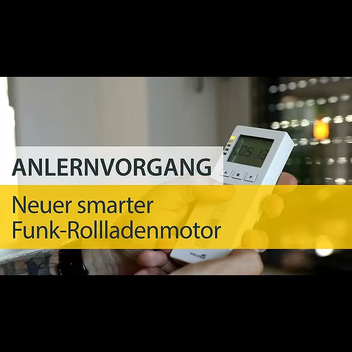 Schellenberg Funk-Rohrmotor Premium 6 MiniMax. Rollladenfläche: 4 m² bei Kunststoffrollläden, Einbaulänge: 570 mm, Zugkraft: 15 kg - Anlernen - Neuer Funk-Rollladenmotor von Schellenberg