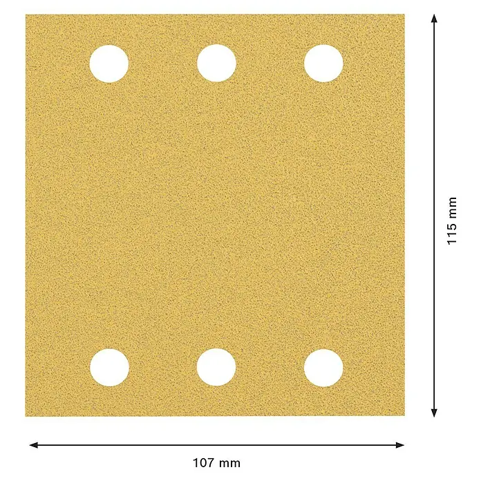 Bosch Expert Schleifblätter C470 - Körnung: 80, 115 x 107 mm, 10 Stk. - Schleifpapierblatt mit sechs Löchern zur Staubabsaugung, Abmessungen 115 mm x 107 mm, ideal für Schleifarbeiten.