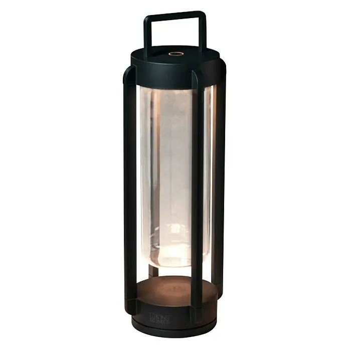 Konstsmide Außenlaterne Otranto - 15 x 15 x 44 cm, Schwarz - Dekorative Outdoor-Laterne mit klarem Glaszylinder, ideal für stimmungsvolle Beleuchtung auf Terrasse oder Balkon.