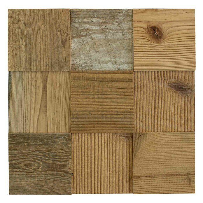 Wodewa Holzmosaik 100 Original Altholz (300 x 300 mm, Stärke: 3 mm - 6 mm, 0,09 m²)