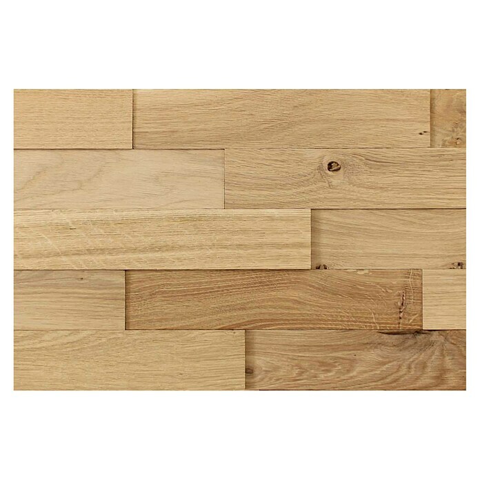 Wodewa Echtholzriemchen 400 Eiche rustikal (400 x 80 mm, Stärke: 2 mm - 6 mm, Strukturiert unbehandelt, Selbstklebend)