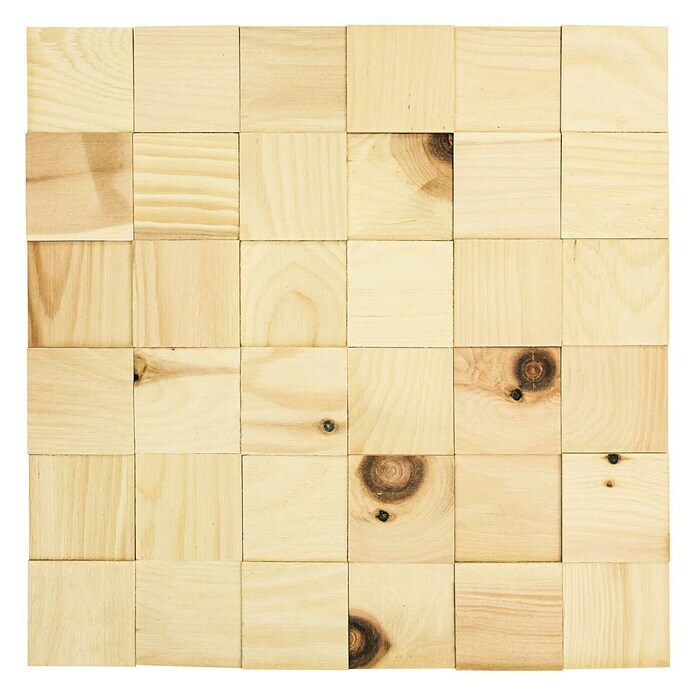 Wodewa Holzmosaik 50 Zirbe (300 x 300 mm, Stärke: 2 mm - 6 mm, 0,09 m²)