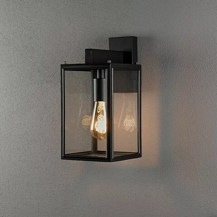 Konstsmide Außenwandleuchte Carpi - 21 x 16,5 x 33 cm, Schwarz, IP44 - Stimmungsaufnahme