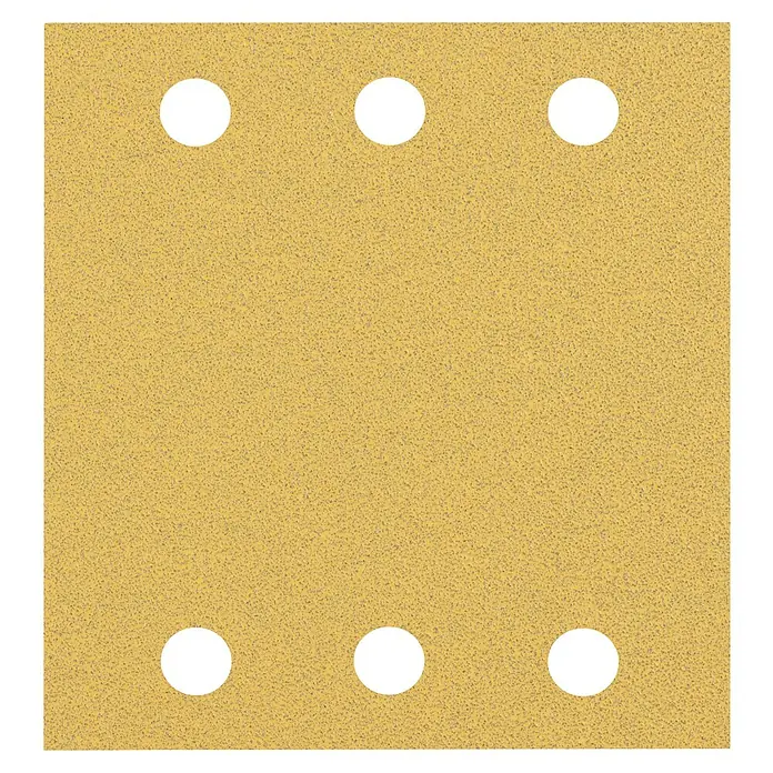 Bosch Expert Schleifblätter C470 - Körnung: 80, 115 x 107 mm, 10 Stk. - Quadratisches Schleifpapier mit sechs Löchern zur Staubabsaugung, ideal für effizientes Schleifen und Oberflächenbearbeitung.