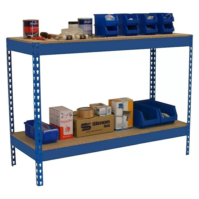 Simonrack Simonwork Werkbank Basic 2 - L x B: 60 x 210 cm, Arbeitshöhe: 90 cm, Belastbarkeit: 1.200 kg, Blau - Anwendungsbeispiel