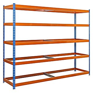 Simonrack Simonforte Estructura de estantería (Al x An x Pr: 200 x 180 x 75 cm, Capacidad de carga: 600 kg/balda, Número de baldas: 5 ud., Azul/Naranja)