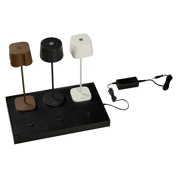 Konstsmide Ladestation für USB-Tischleuchten - 6 Ladeplätze - Mehrfarbiges Set von portablen Ottava-Tischleuchten mit Ladestation, perfekt für jede Stimmung.