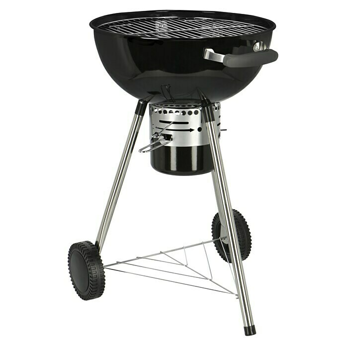 Kingstone Kugelgrill Bullet 47Schwarz, Hauptgrillfläche: Ø 47 cm Diagonal View