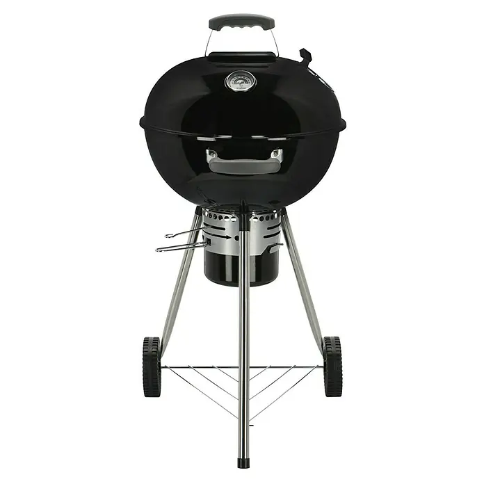 Kingstone Kugelgrill Bullet 47 - Durchmesser Grillfläche: 47 cm, Schwarz - Schwarzer Kugelgrill mit verchromten Beinen und Rollen für den einfachen Transport und Grillspaß im Freien.
