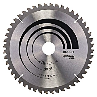 Bosch Kreissägeblatt Optiline Wood (210 mm, Bohrung: 30 mm, Stärke: 2 mm, 30 Zähne)