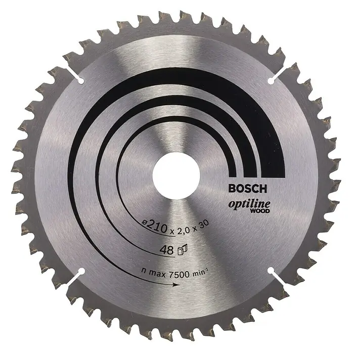 Bosch Disco de sierra Optiline Wood - 210 mm, Orificio: 30 mm, Número de dientes: 30 ud. - Hoja de sierra circular Bosch Optiline Wood, diámetro 210 mm, ideal para cortes limpios en madera. Precisa y duradera para resultados profesionales.