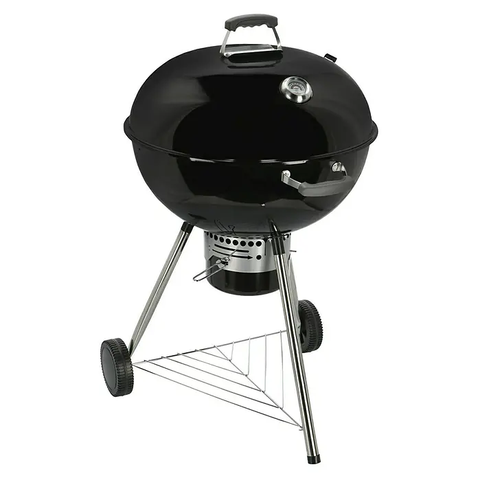Kingstone Kugelgrill Bullet 66 - Durchmesser Grillfläche: 66 cm, Schwarz - Ein tragbarer Kugelgrill in Schwarz, perfekt für Gartenpartys oder Campingausflüge. Er bietet eine gute Hitzeverteilung für optimales Grillen.
