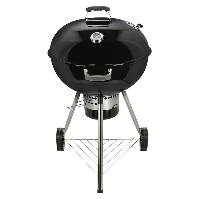 Kingstone Kugelgrill Bullet 66 - Durchmesser Grillfläche: 66 cm, Schwarz - Schwarzer Kugelgrill mit Deckelthermometer und praktischem Untergestell für ein optimales Grillerlebnis im Freien.