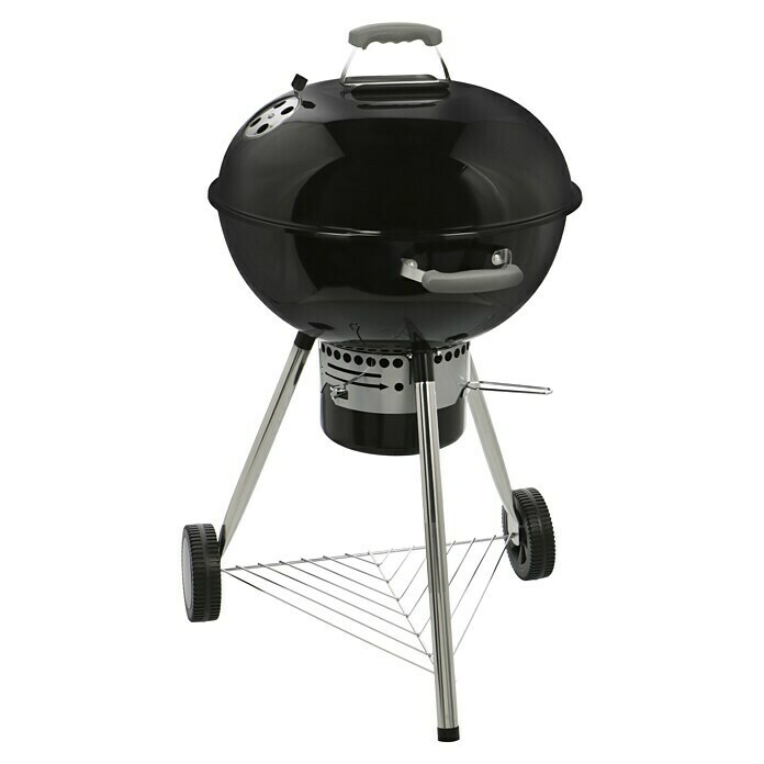 Kingstone Kugelgrill Bullet 57Schwarz, Hauptgrillfläche: Ø 57 cm Front View