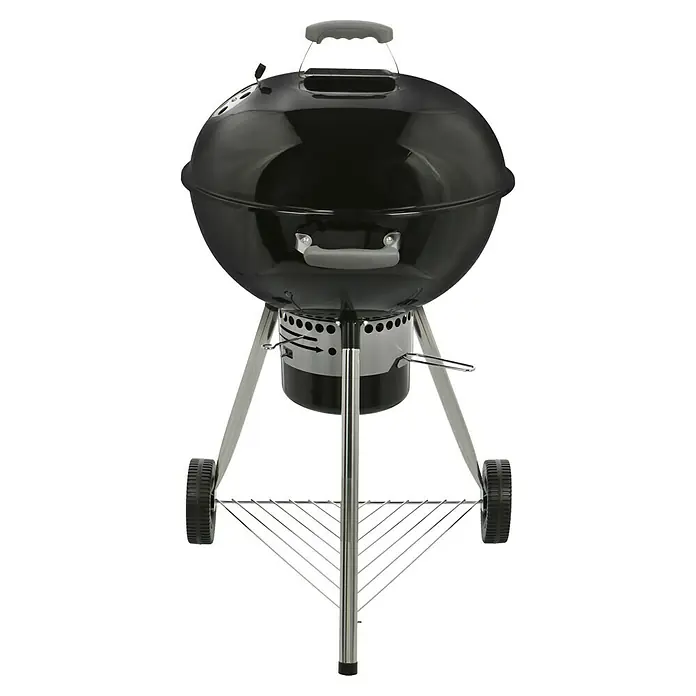 Kingstone Kugelgrill Bullet 57 - Durchmesser Grillfläche: 57 cm, Schwarz - Schwarzer Kugelgrill mit Deckel, Griffen, Rädern und Ablagefläche für ein optimales Grillerlebnis im Freien.