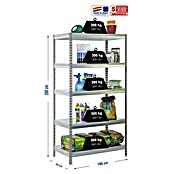 Simonrack Bricoforte Estantería para cargas pesadas Metal (Al x An x Pr: 200 x 100 x 45 cm, Número de baldas: 5 ud., Inserción, Gris/Galvanizado, Capacidad de carga por balda: 300 kg) | BAUHAUS