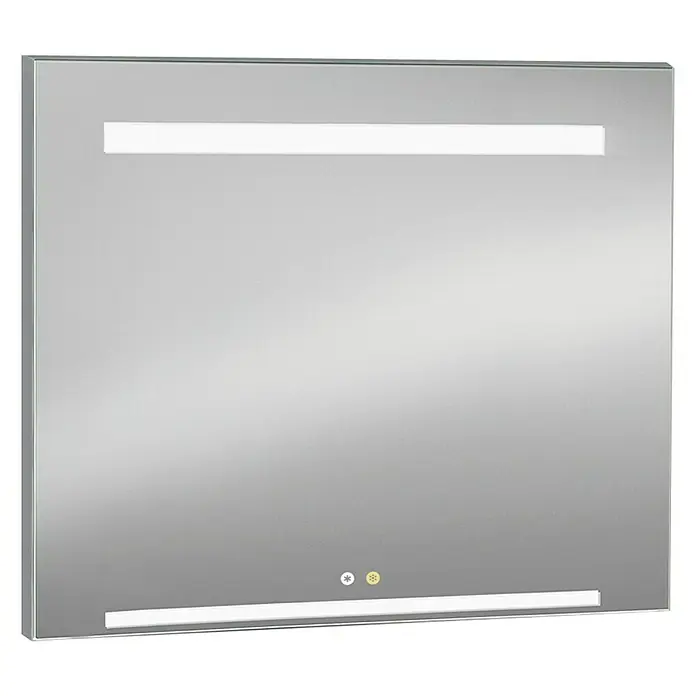 Camargue Espejo con luz Claire - An x Al: 120 x 80 cm - Espejo de baño cuadrado iluminado con sensor táctil y marco, ideal para diseños de baño modernos.