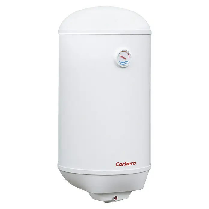 Corberó Termo eléctrico CTEV - 80 l, 2.000 W, Montaje en la pared - Termo de agua blanco Corberó con indicador de temperatura, utilizado para el suministro de agua caliente doméstica.