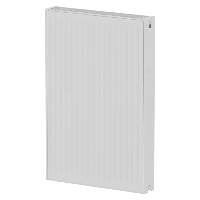 Kompaktheizkörper - B x H: 600 x 900 mm, Wärmeleistung bei Vorlauftemperatur von 75 °C (D: 50): 1.482 W, Typ Heizkörper: 22 - Weißer Heizkörper mit vertikalen Rippen zur effizienten Wärmeverteilung. Ideal für Wohnräume und Büros.