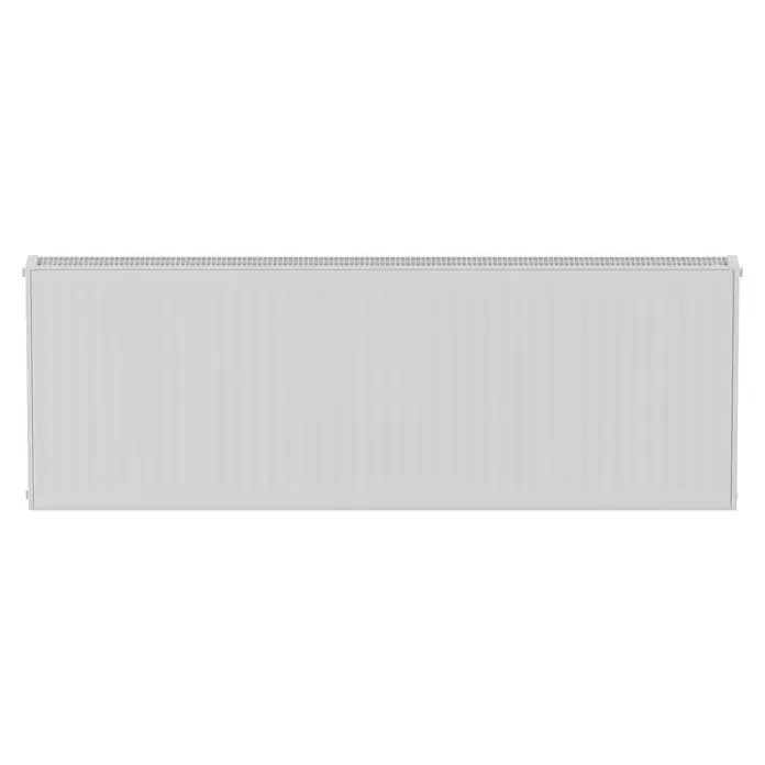 Kompaktheizkörper - B x H: 1.400 x 500 mm, Wärmeleistung bei Vorlauftemperatur von 75 °C (D: 50): 2.186 W, Typ Heizkörper: 22 - Nahaufnahme eines weißen Heizkörpers, der Wärme und Komfort für Ihr Zuhause bietet.