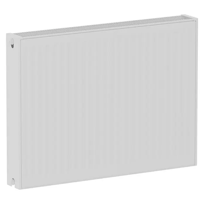Kompaktheizkörper - B x H: 800 x 600 mm, Wärmeleistung bei Vorlauftemperatur von 75 °C (D: 50): 1.446 W, Typ Heizkörper: 22 - Nahaufnahme eines Heizkörpers, der Wärme und Komfort in jeden Raum bringt. Das moderne Design fügt sich nahtlos in jede Einrichtung ein.