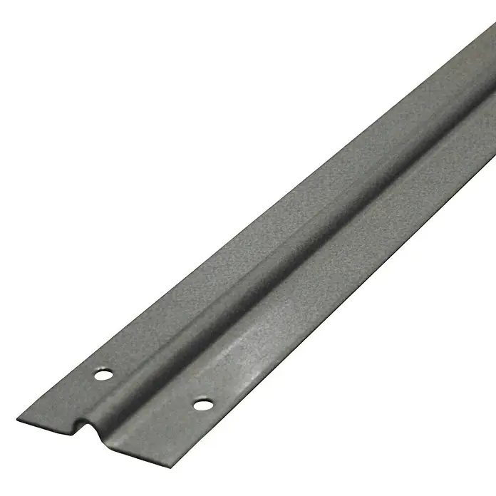 HBS Betz Bodenlaufschiene - 150 cm, Einsatzbereich: Hoftore - Metallprofil mit zwei Löchern und einer mittigen Nut. Ideal für Bauprojekte und zur Stabilisierung von Strukturen.