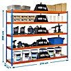 Simonrack Simonforte Estantería para cargas pesadas Metal (Al x An x Pr: 200 x 210 x 90 cm, Capacidad de carga por balda: 400 kg, Número de baldas: 5 ud., Inserción, Azul/Naranja) | BAUHAUS
