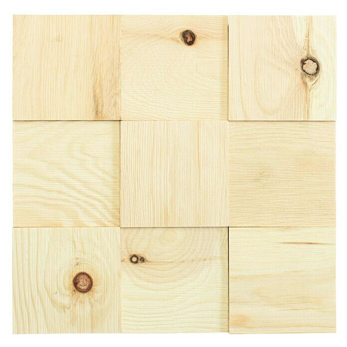 Wodewa Holzmosaik 100 Zirbe (300 x 300 mm, Stärke: 3 mm - 6 mm, 0,09 m²)