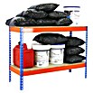 Simonrack Simonforte Estantería para cargas pesadas Chipboard (Al x An x Pr: 90 x 150 x 45 cm, Capacidad de carga por balda: 600 kg, Número de baldas: 2 ud., Inserción, Azul/Naranja) | BAUHAUS