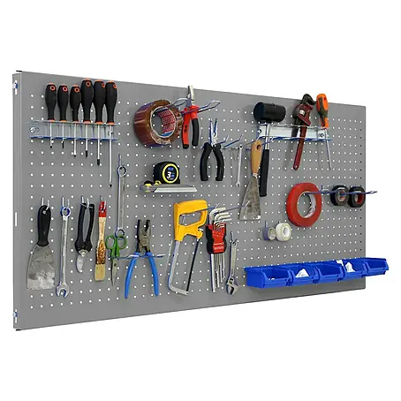 Simonrack Panelclick Panel perforado con 22 ganchos y 8 accesorios