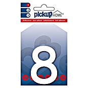 Pickup 3D Home Hausnummer (Höhe: 6 cm, Motiv: 8, Weiß, Kunststoff, Selbstklebend)
