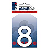Pickup 3D Home Huisnummer (Hoogte: 6 cm, Motief: 8, Wit, Kunststof, Zelfklevend)