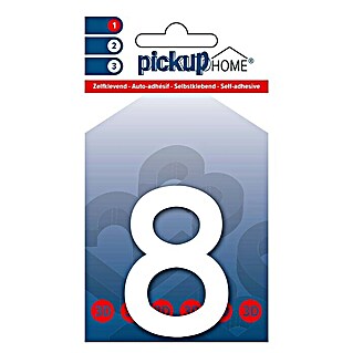 Pickup 3D Home Hausnummer Rio (Höhe: 6 cm, Motiv: 8, Weiß, Kunststoff, Selbstklebend)