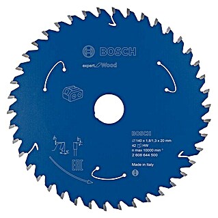 Bosch Kreissägeblatt Expert for Wood (Durchmesser: 140 mm, Bohrung: 20 mm, 42 Zähne)