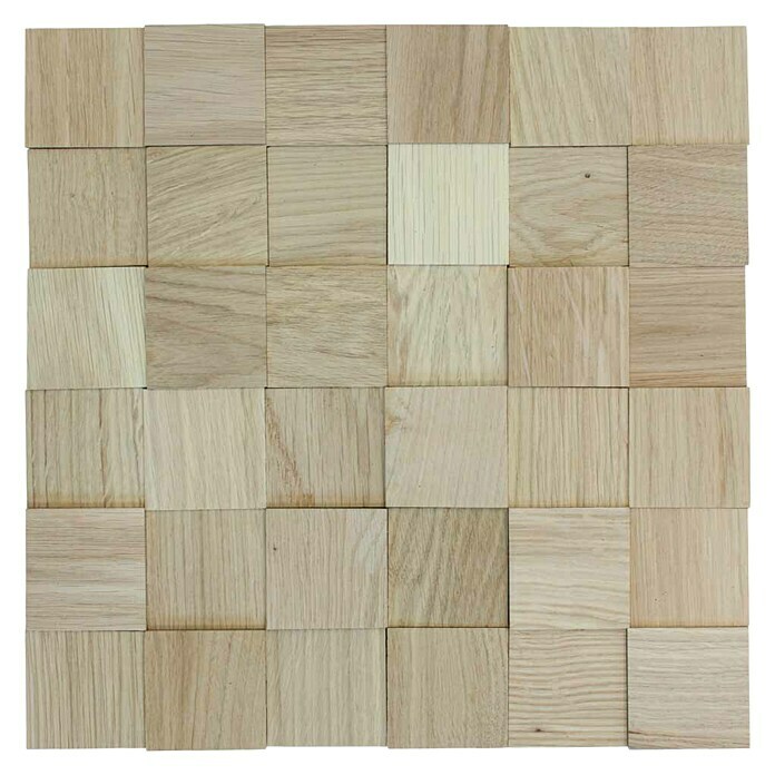 Wodewa Holzmosaik 50 Eiche (300 x 300 mm, Stärke: 2 mm - 6 mm, Unbehandelt, 0,09 m²)