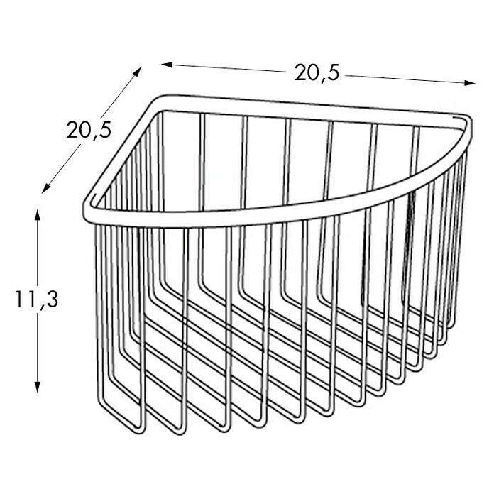 Tatay Aluminium Cesta de baño angular (20 x 20 x 11,5 cm, Plateado)