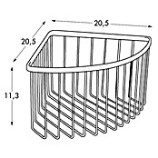 Tatay Aluminium Cesta de baño angular (20 x 20 x 11,5 cm, Plateado)